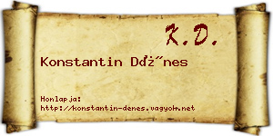 Konstantin Dénes névjegykártya